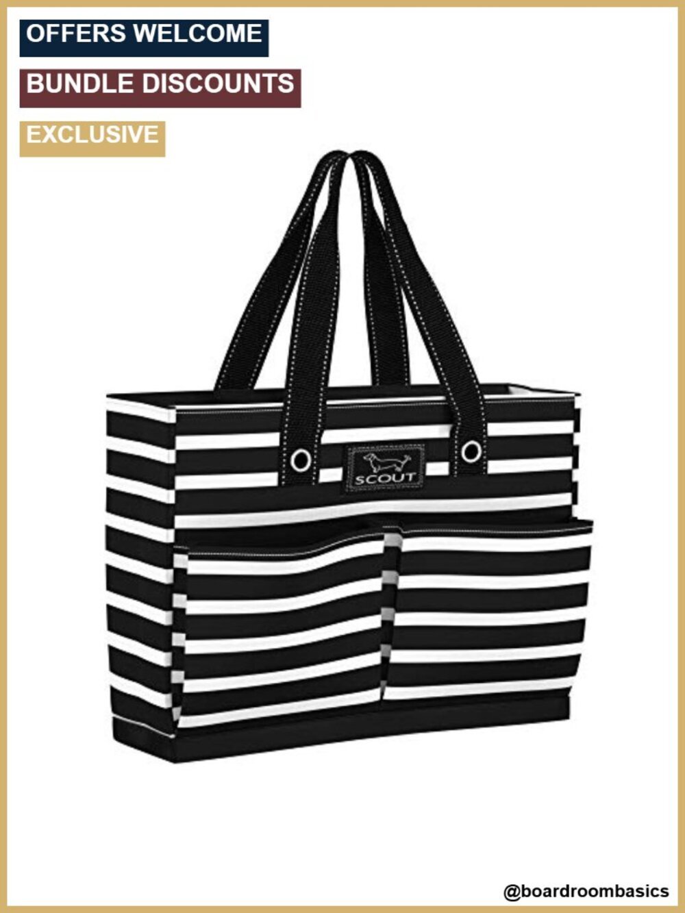 Multi-Use Tote Bag with 5 Pockets, Breakaway Zipper, Polypropylene Fabric